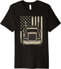 Cool Patriotic Truck Driver Trucker Trucking American Flag Premium