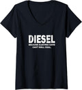 Womens Diesel Because Electric Cars Can't Roll Coal Funny Trucker V Neck