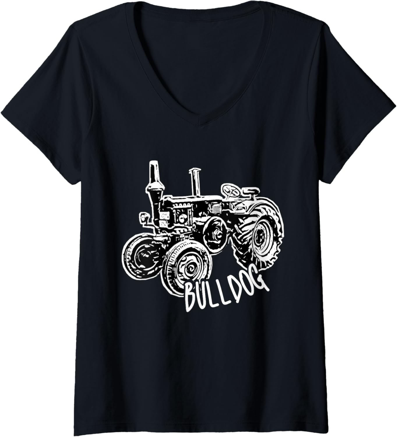 Womens Glow Head Full Diesel Half Diesel Lanz Bulldog Tractor V Neck