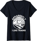 Womens Diesel American Flag Railroad Train Conductor Gifts Railfan V Neck