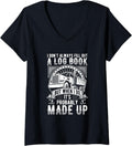 Womens Funny Trucker Logbook Truck Driving Road Warrior Travel Gift V Neck