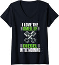 Womens Auto Workshop Diesel Car Mechanic I Love The Smell Of Diesel V Neck