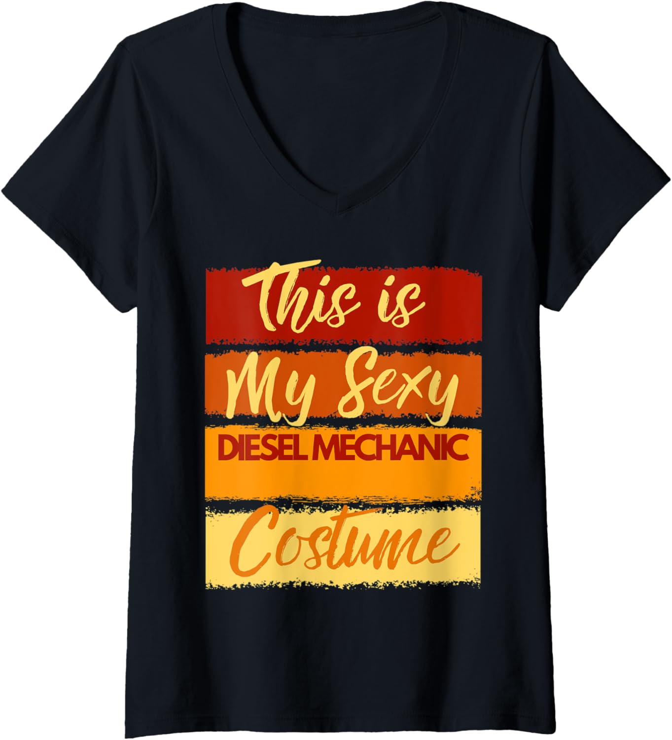 Womens This is My Sexy Diesel Mechanic Costume Halloween Party V Neck