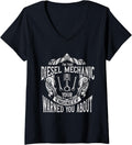 Womens Vintage Mechanic Diesel Mechanic V Neck