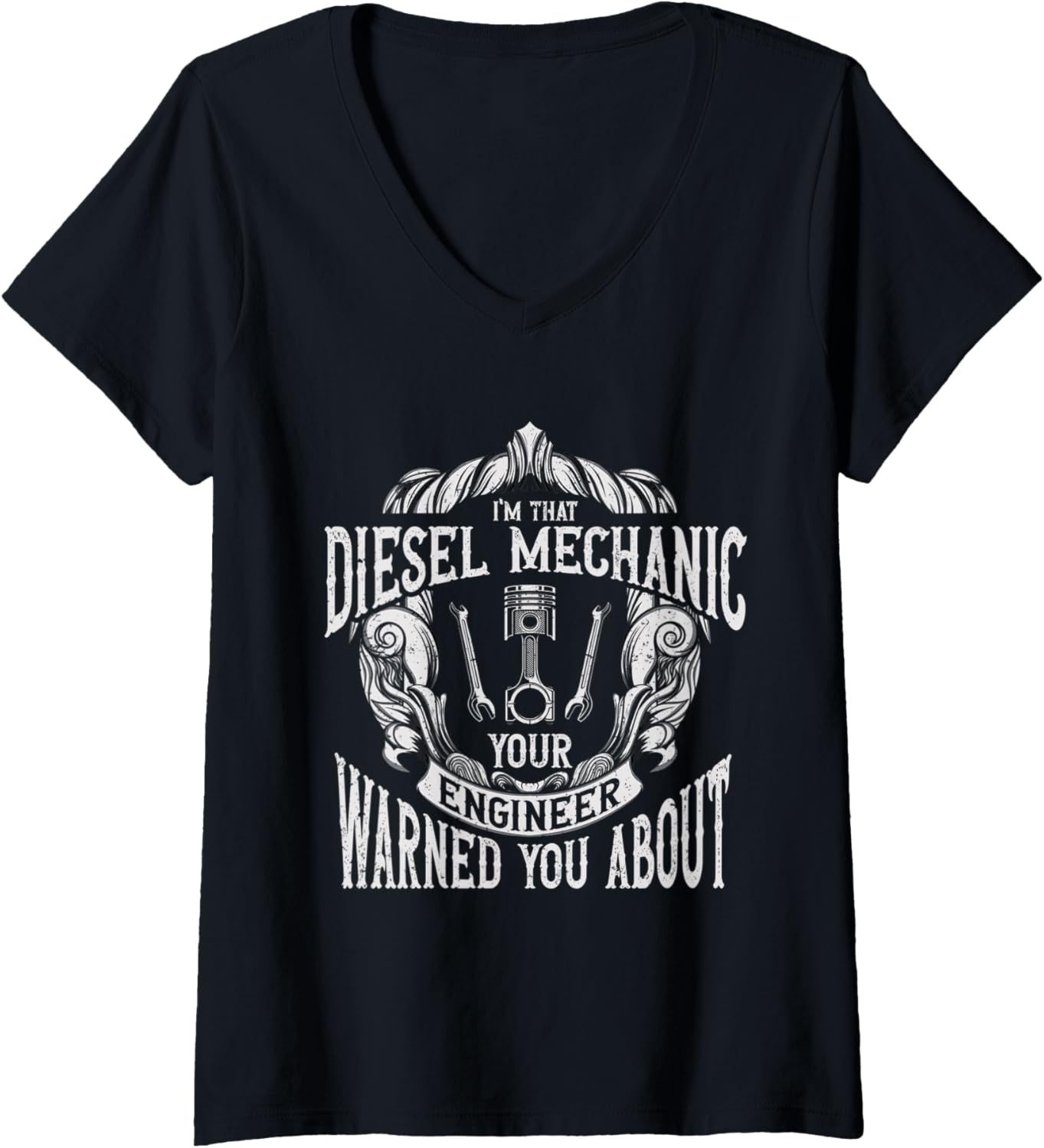 Womens Vintage Mechanic Diesel Mechanic V Neck