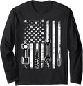 Patriotic Auto & Diesel Mechanic USA Flag Gift For Mechanic Long Sleeve