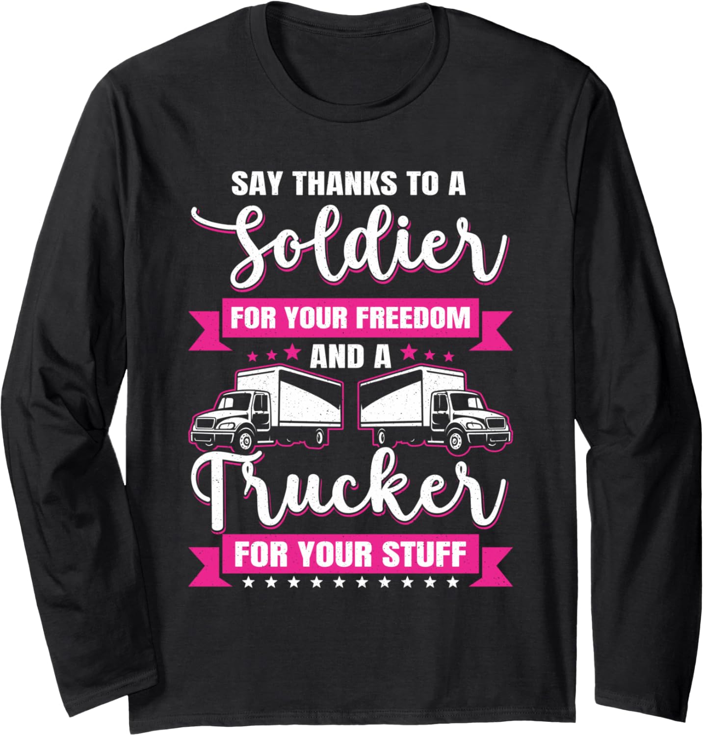 Trucking Country Trucker Diesel Freight Truck Driver Long Sleeve