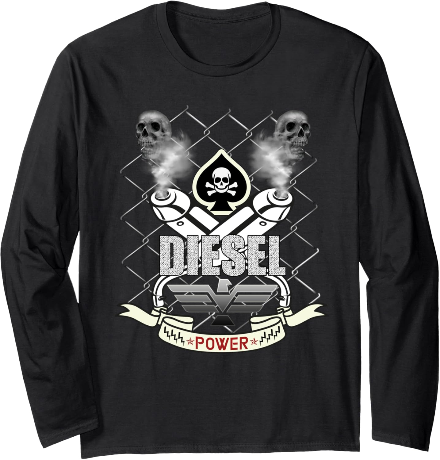 Diesel Power Skull Design Long Sleeve