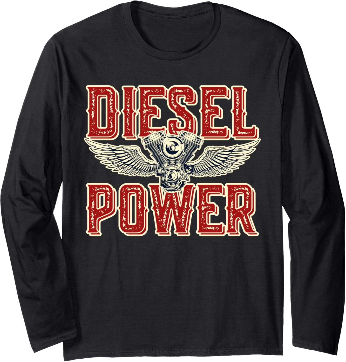 Diesel Power Gasoline Gas Garage Shifts Tracks Racing Car Long Sleeve