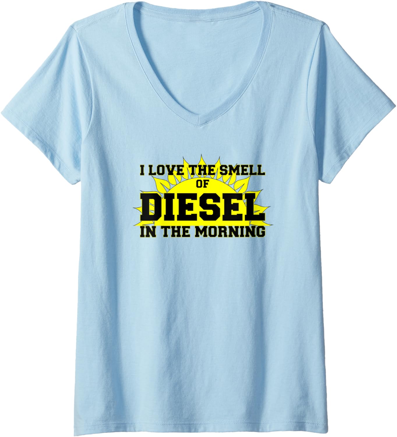 Womens Funny Trucker   I Love the Smell of Diesel in the Morning V Neck