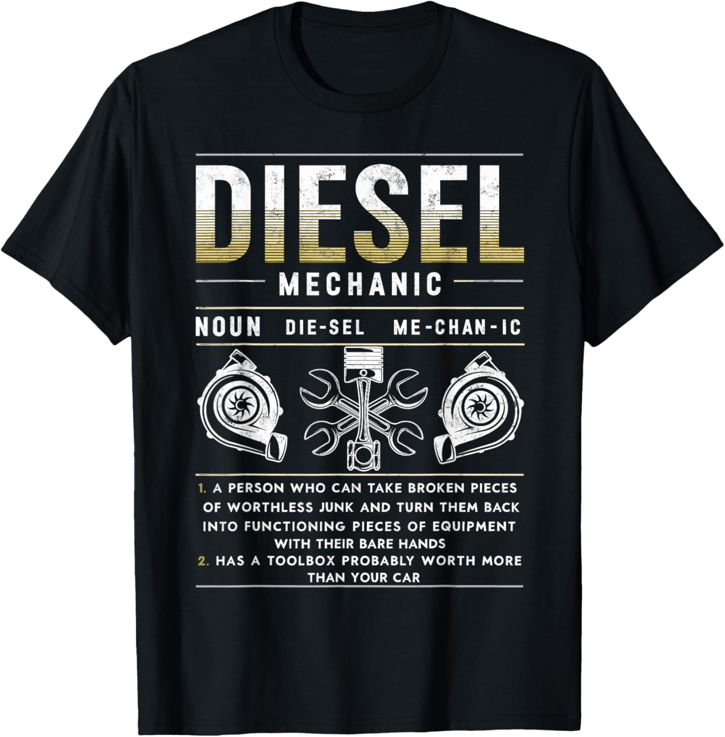 Funny Diesel Mechanic Definition Repair Guy Garage Dad Joke