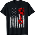 Patriotic Auto & Diesel Mechanic USA Flag Piston T Shirt for Women Men
